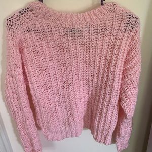 Pink wool-knit sweater